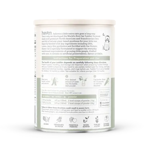 Haven Oat Toddler Formula | New Zealand non GMO milk