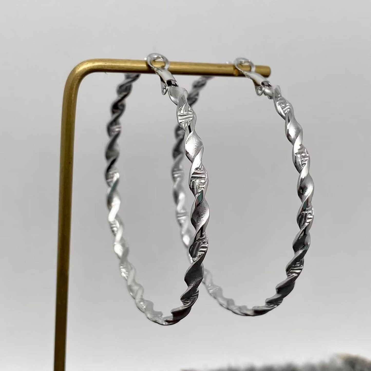 60mm Inside Diameter 18K Gold Plated SS Hoop Earrings - FGS