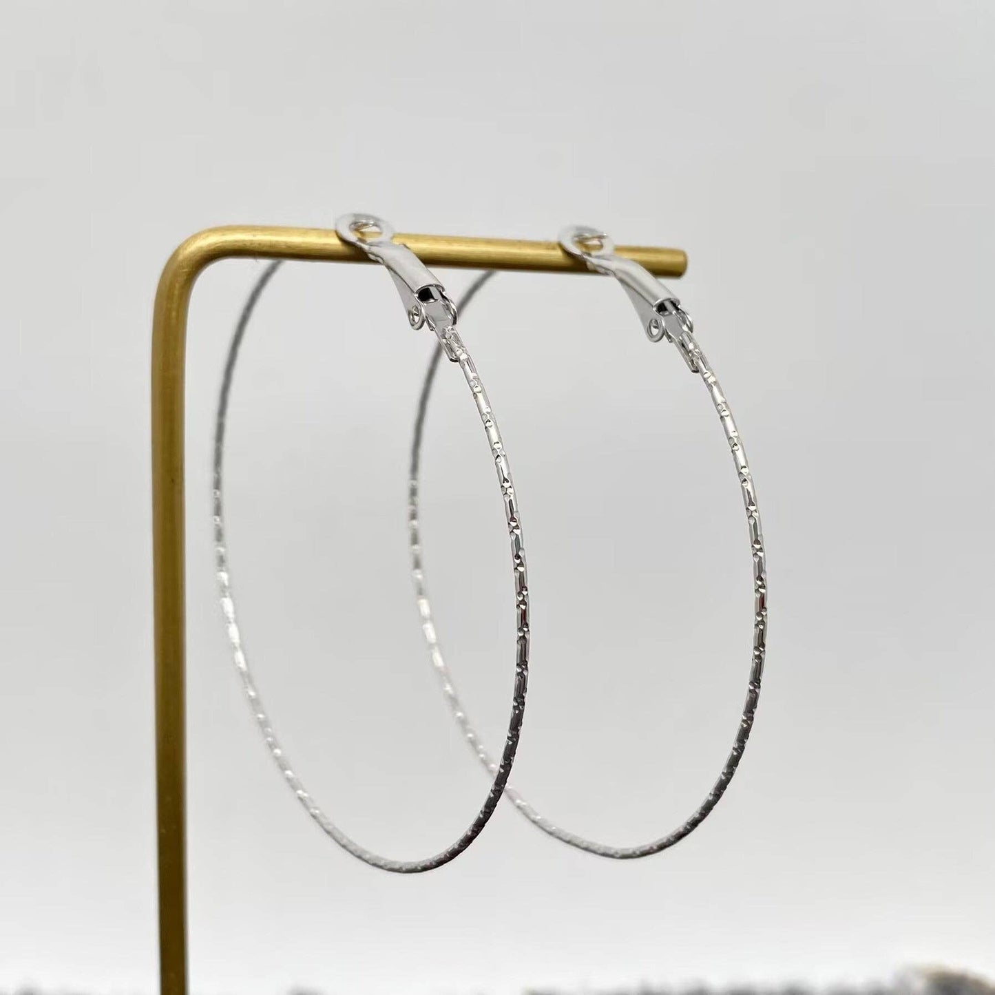 60mm Inside Diameter 18K Gold Plated SS Hoop Earrings - FGS