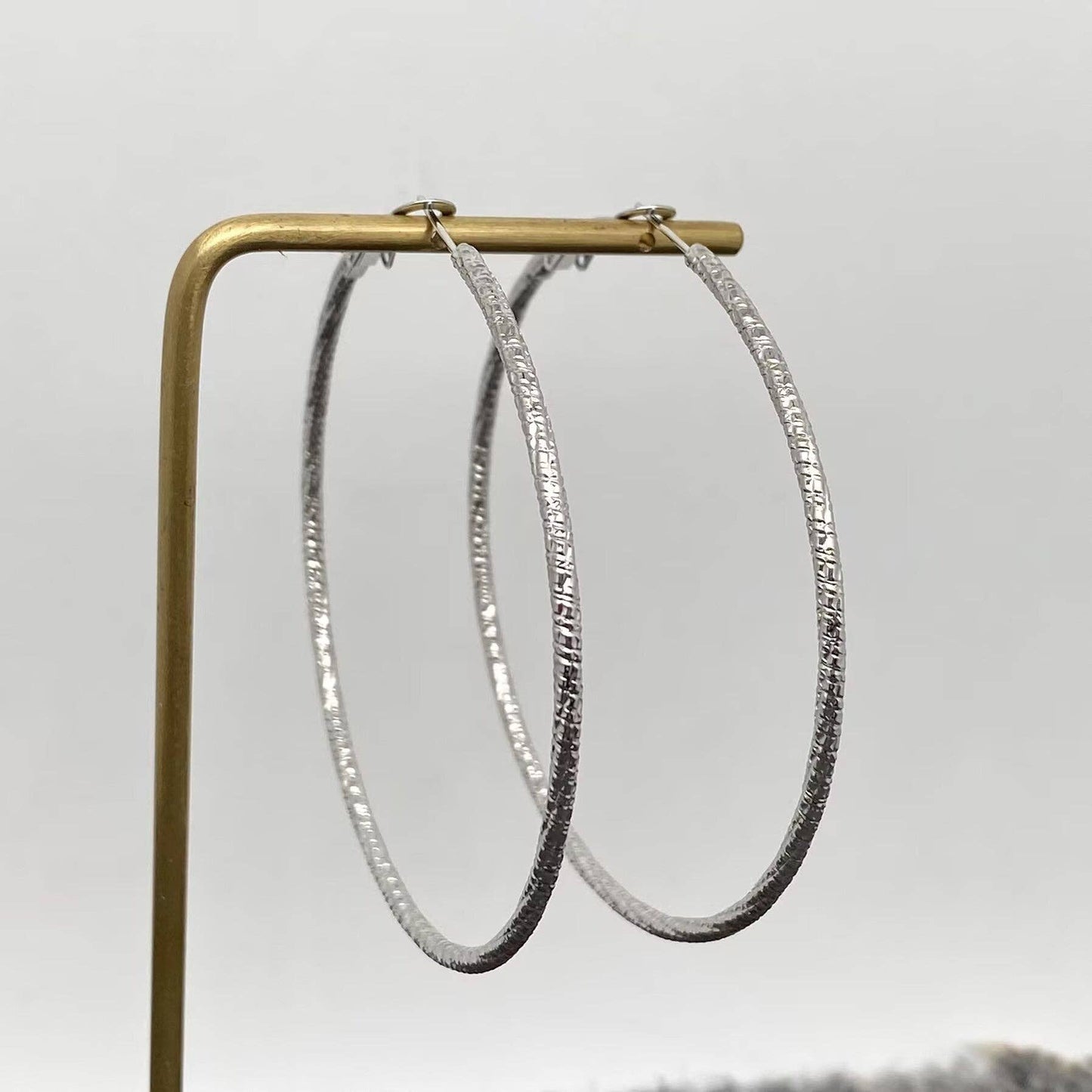 60mm Inside Diameter 18K Gold Plated SS Hoop Earrings - FGS