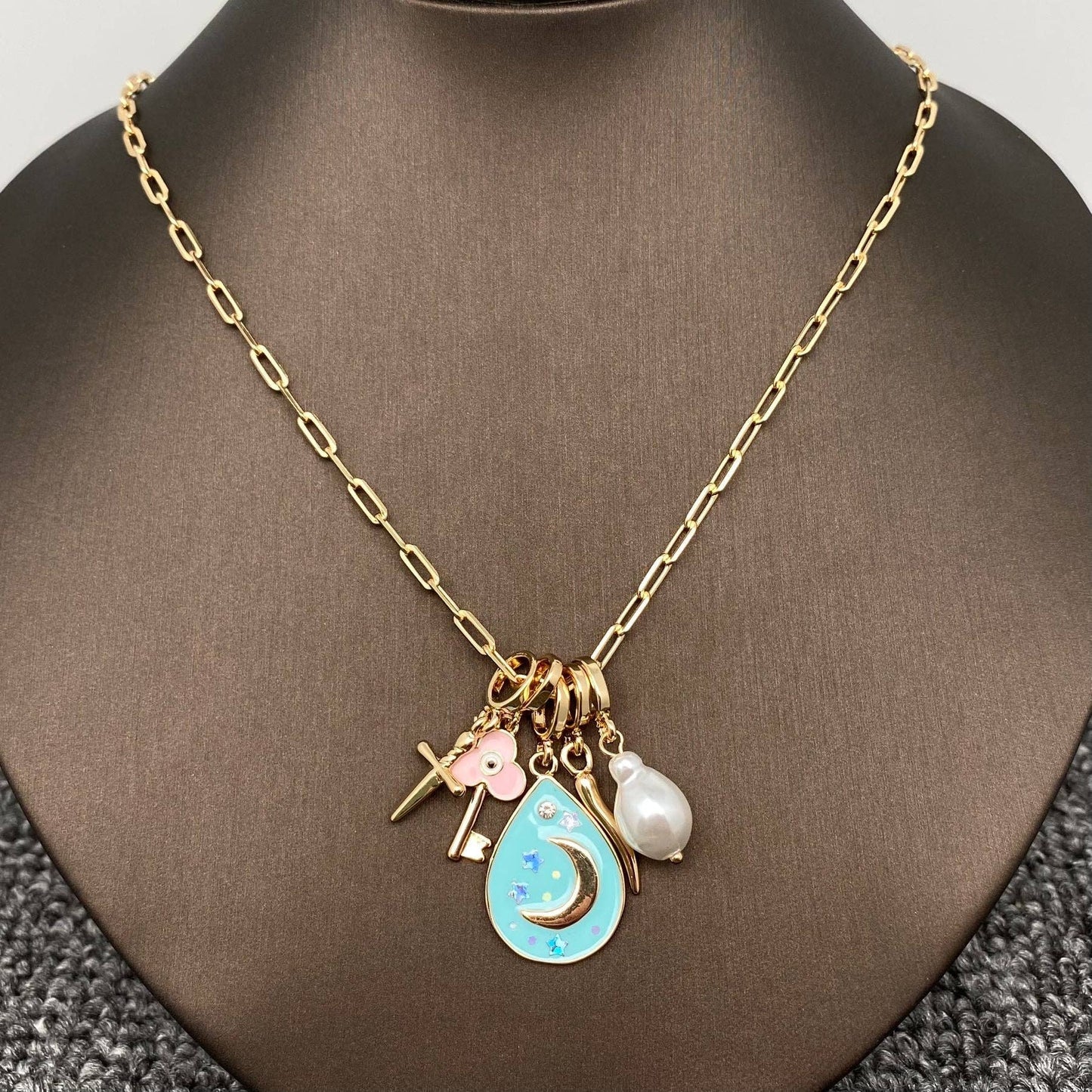5 Styles Mixed Charm Necklace - MS
