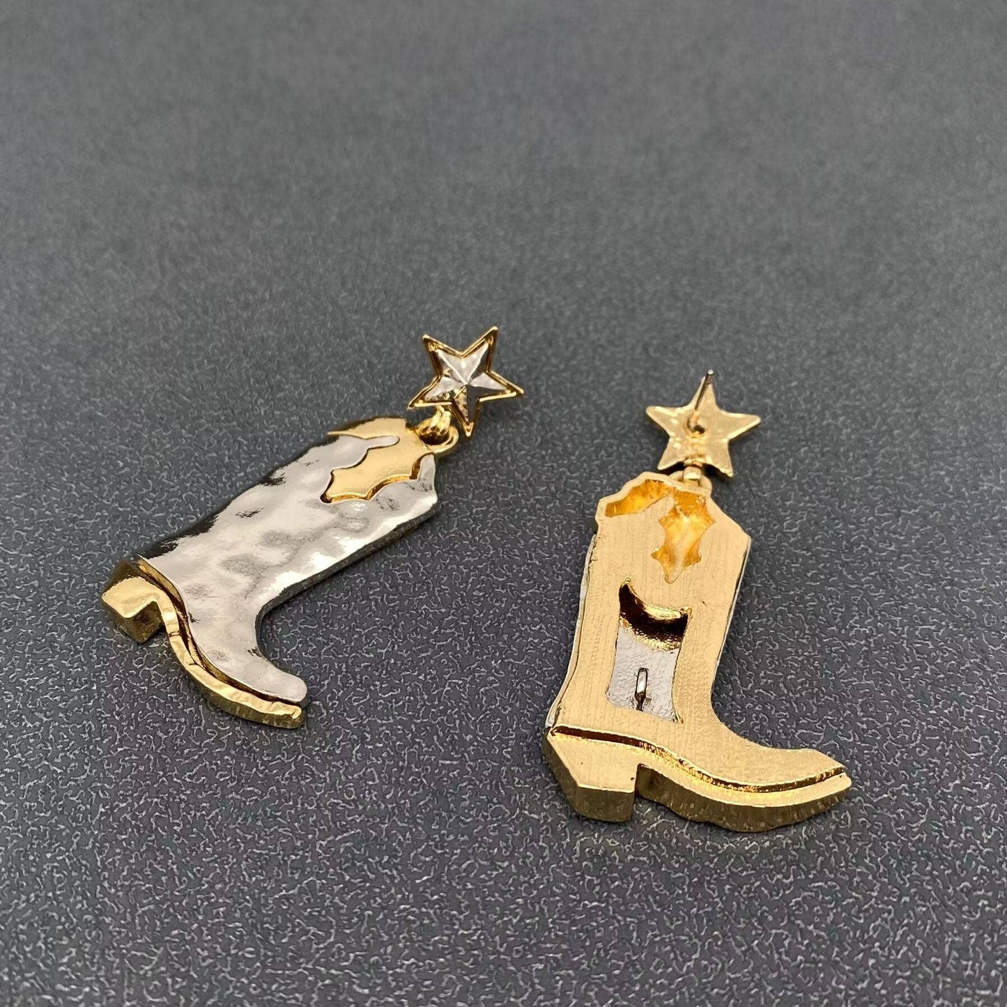 Western Style Boots Charm Stars Post Earrings - WJ