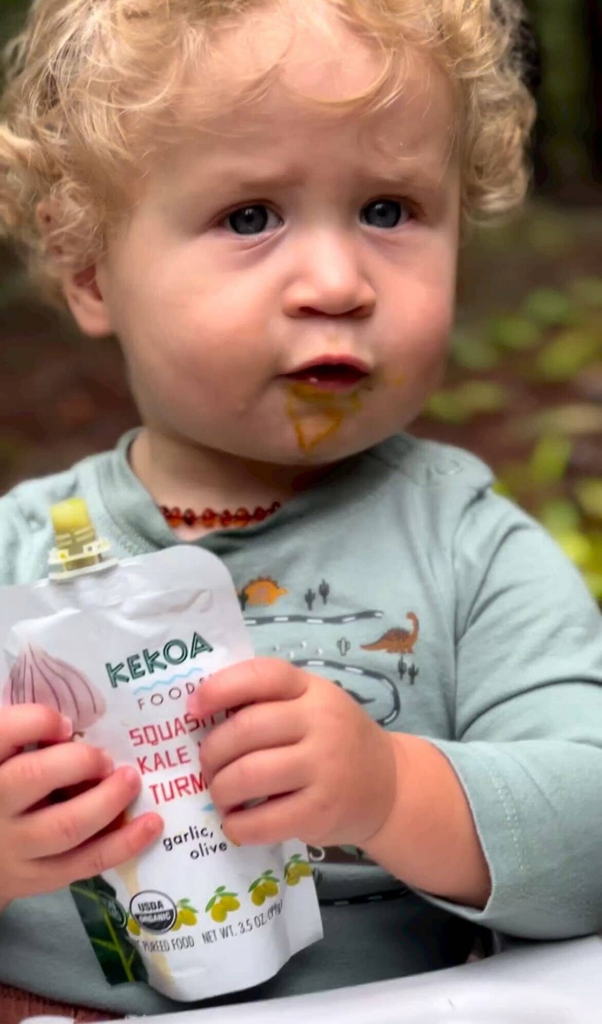Squash & Kale with Turmeric Squeeze Pouch, 100% Organic Vegetarian Baby Food Purée