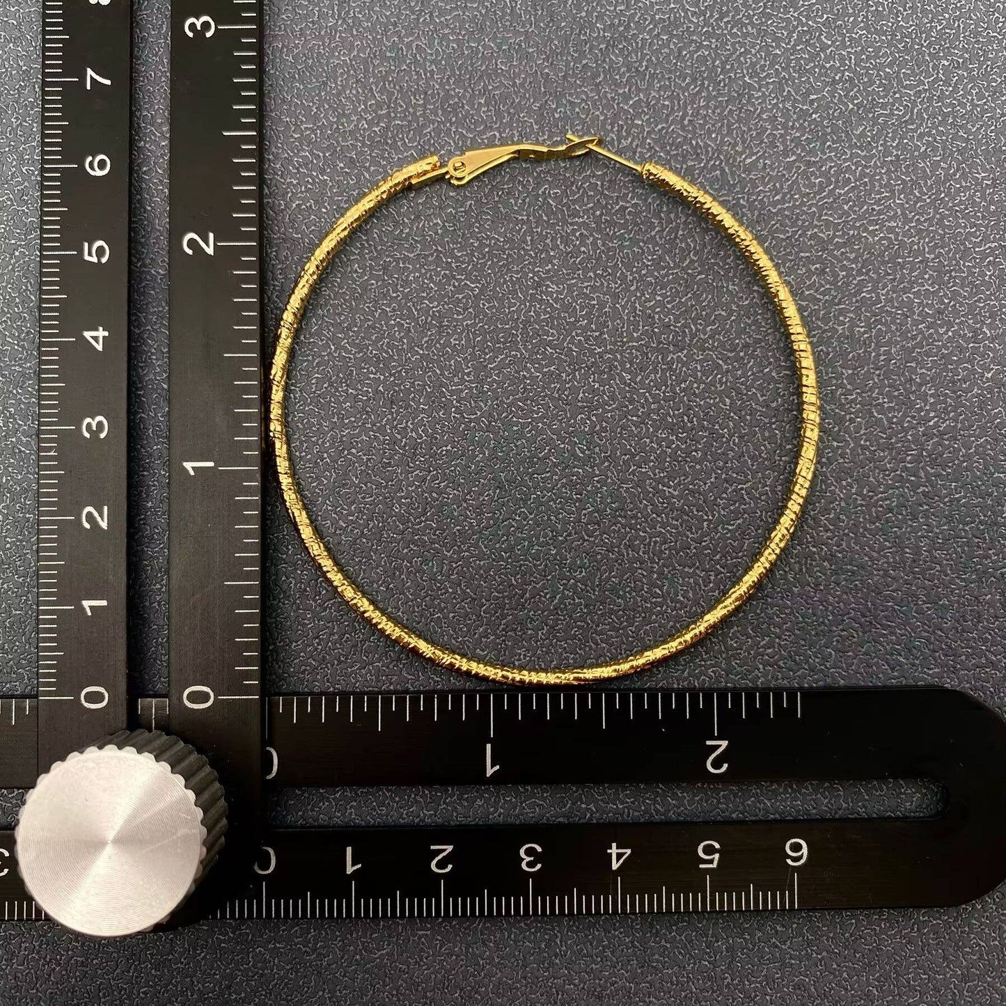 60mm Inside Diameter 18K Gold Plated SS Hoop Earrings - FGS