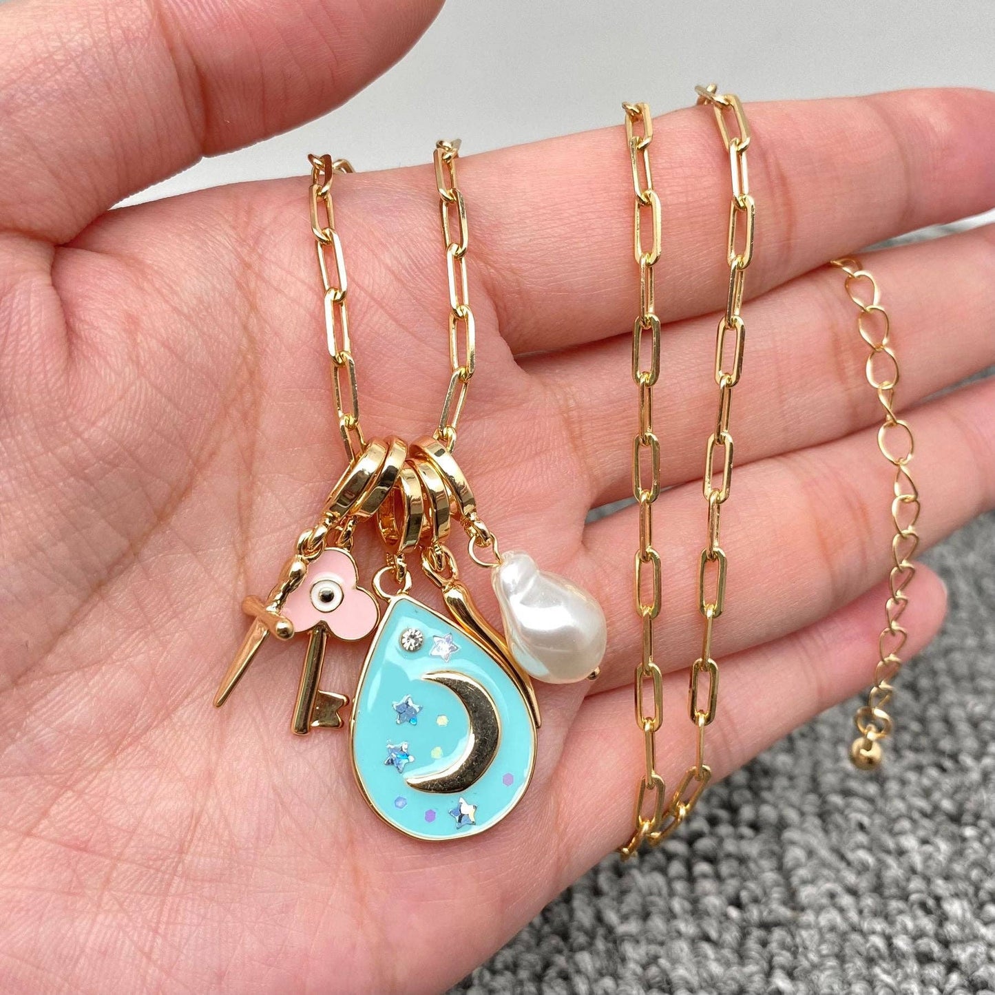 5 Styles Mixed Charm Necklace - MS