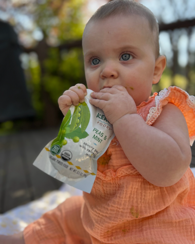 Peas & Mint Squeeze Pouch, 100% Organic Vegetarian Baby Food Purée