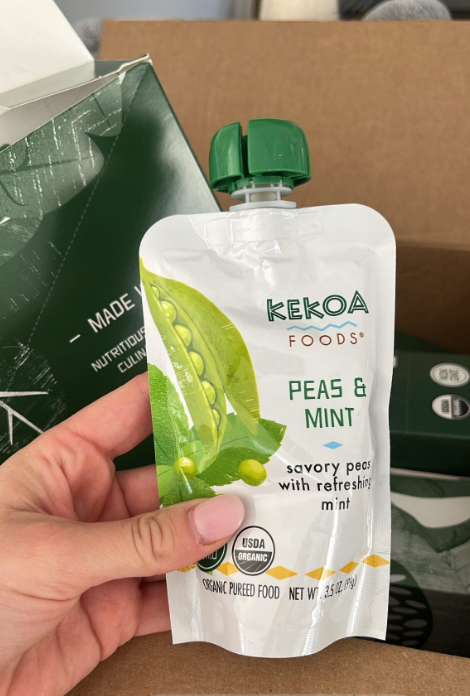 Peas & Mint Squeeze Pouch, 100% Organic Vegetarian Baby Food Purée