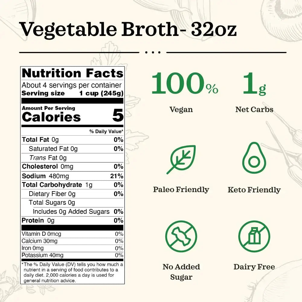 Organic Vegetable Cooking Broth 32oz
