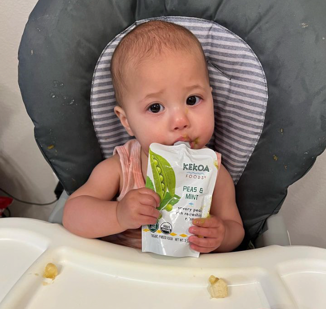 Peas & Mint Squeeze Pouch, 100% Organic Vegetarian Baby Food Purée