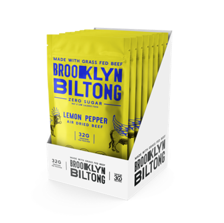 2oz Grass Fed Biltong Lemon Pepper Sliced Tender Jerky