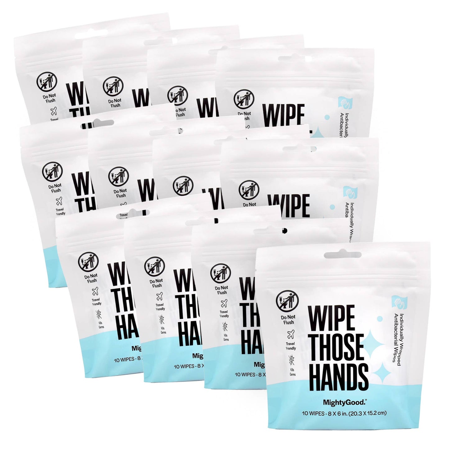 Wipe Those Hands 10 Count (Pack of 12) Antibacterial Wipe