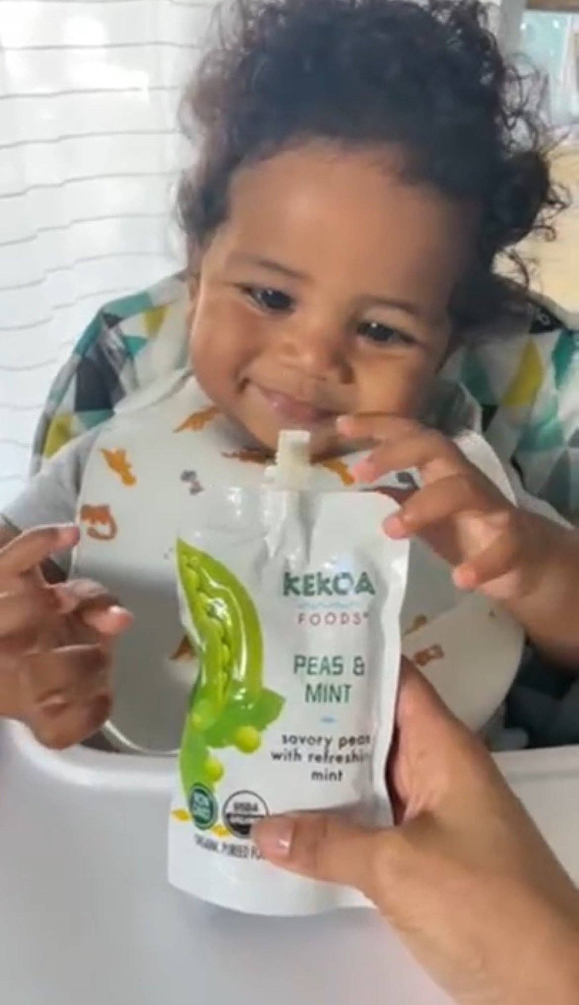 Peas & Mint Squeeze Pouch, 100% Organic Vegetarian Baby Food Purée