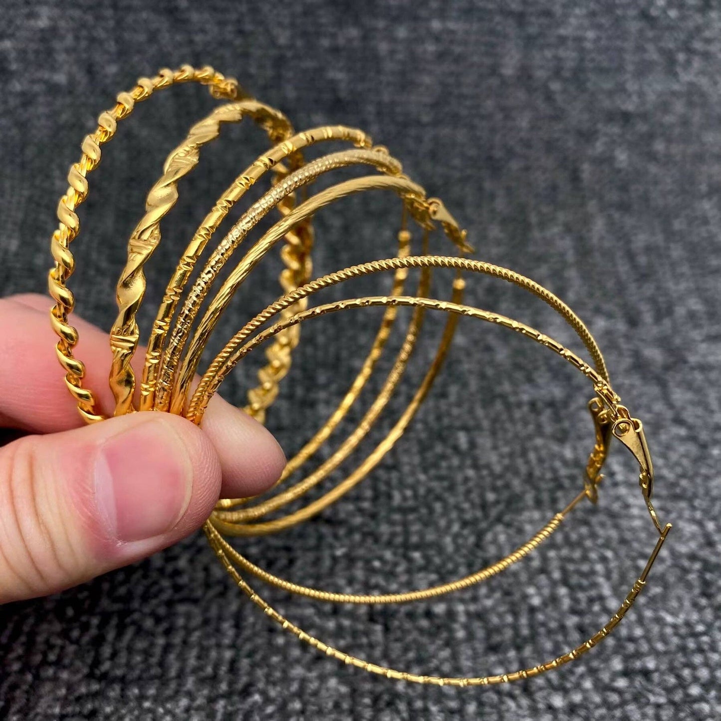 60mm Inside Diameter 18K Gold Plated SS Hoop Earrings - FGS