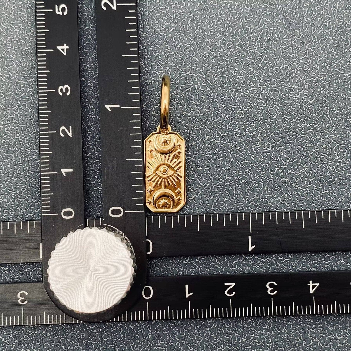 Evil Eye 18K Gold Plated Stainless Steel Huggie Earrings - FGS
