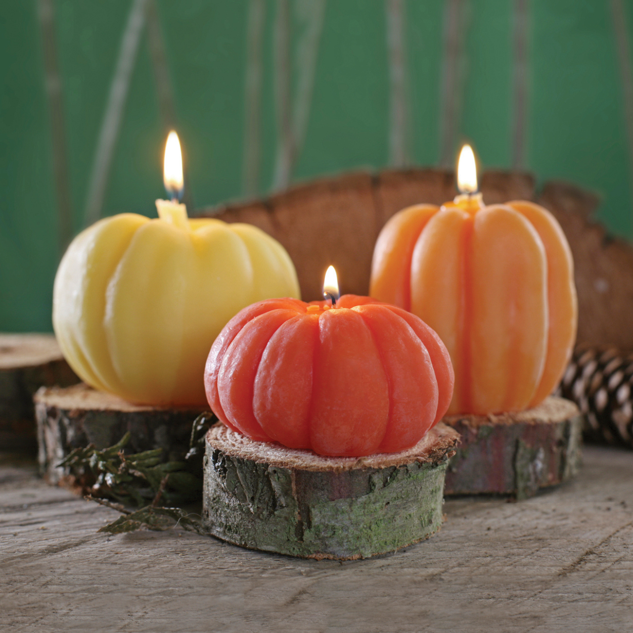 Pumpkin Candles – 100% Pure Beeswax – 3 Sizes Available