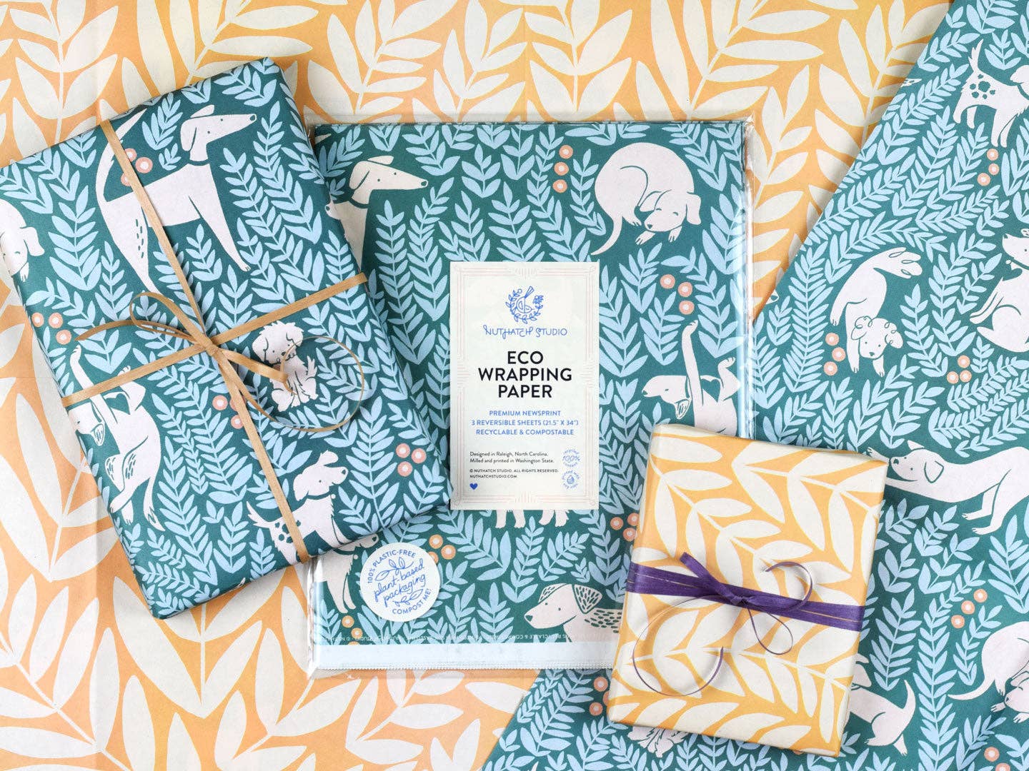 Dog Park Eco Wrapping Paper
