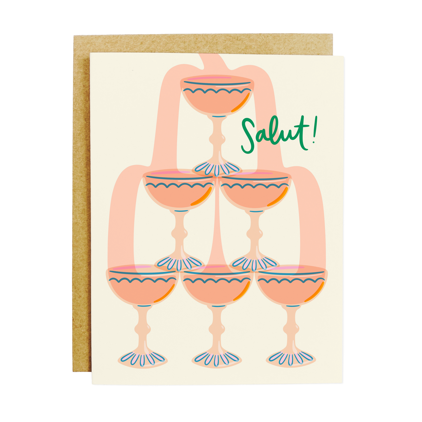 Champagne Tower Salut Greeting Card