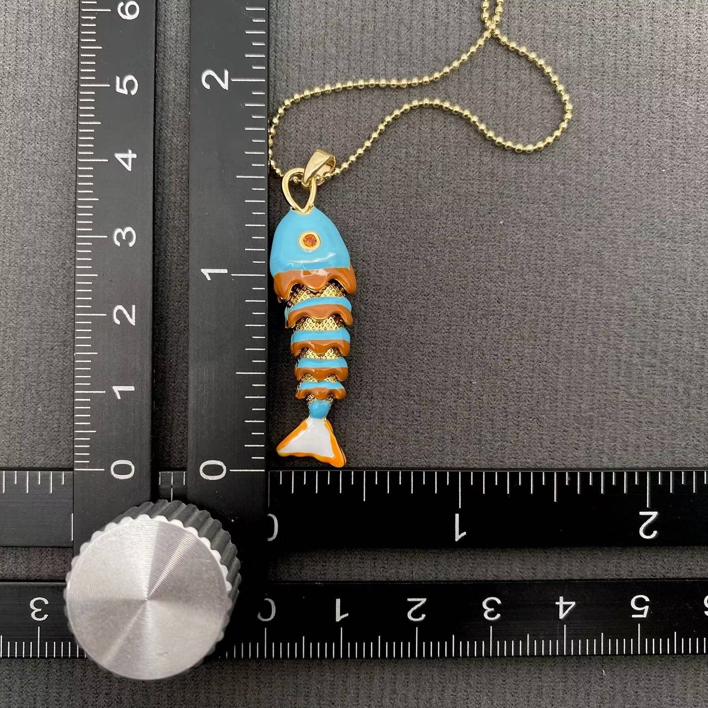 Summer Ocean Style Enamel Fish Charm Necklace