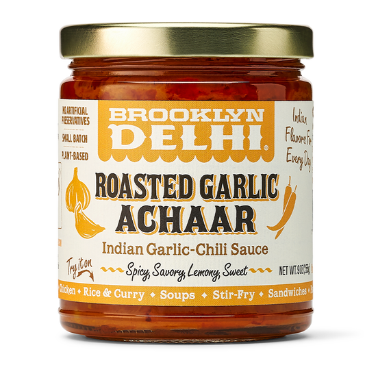 Roasted Garlic Achaar (Spicy Indian Condiment)