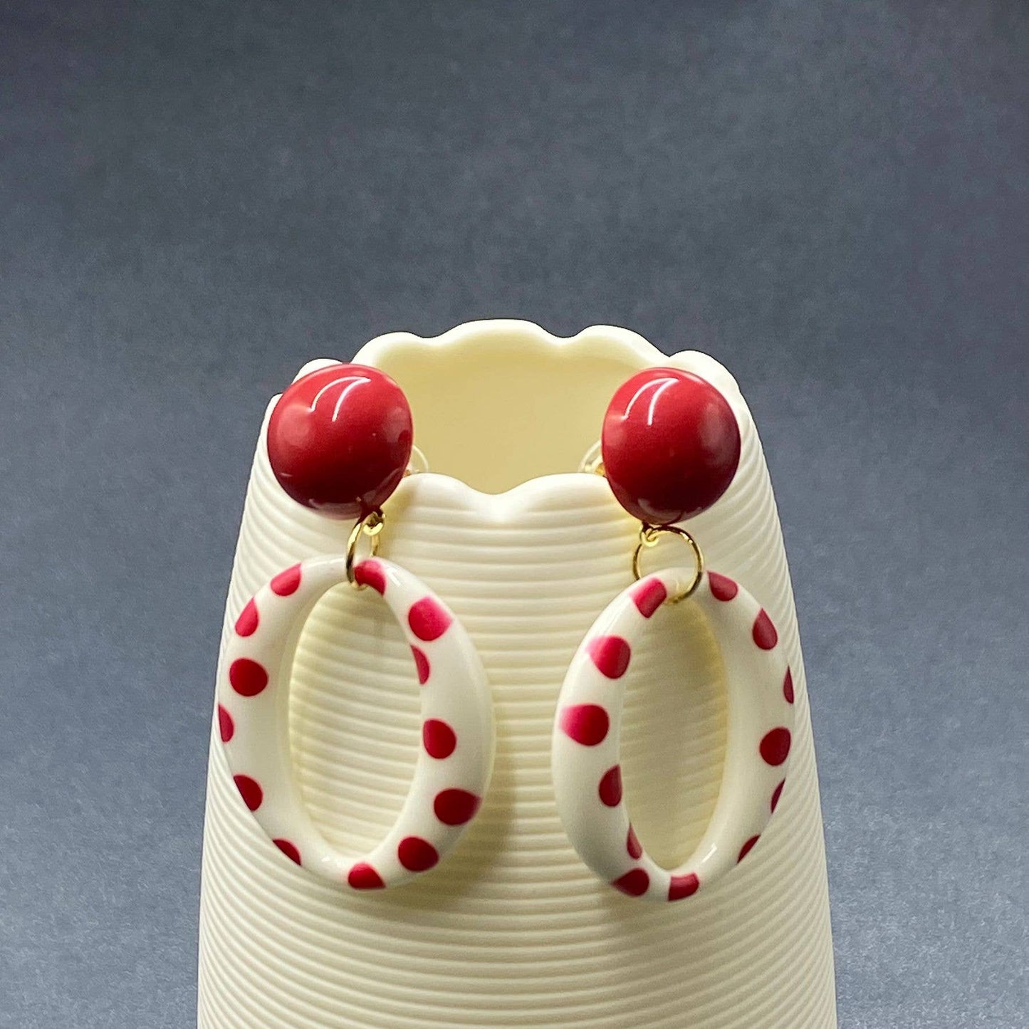 O-shaped Spot Resin Dangle Earrings - YK