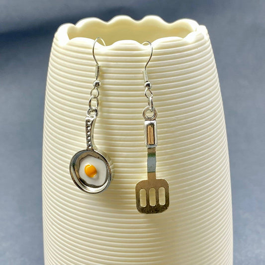 Poached Egg Kitchenware Dangle Earrings - YK