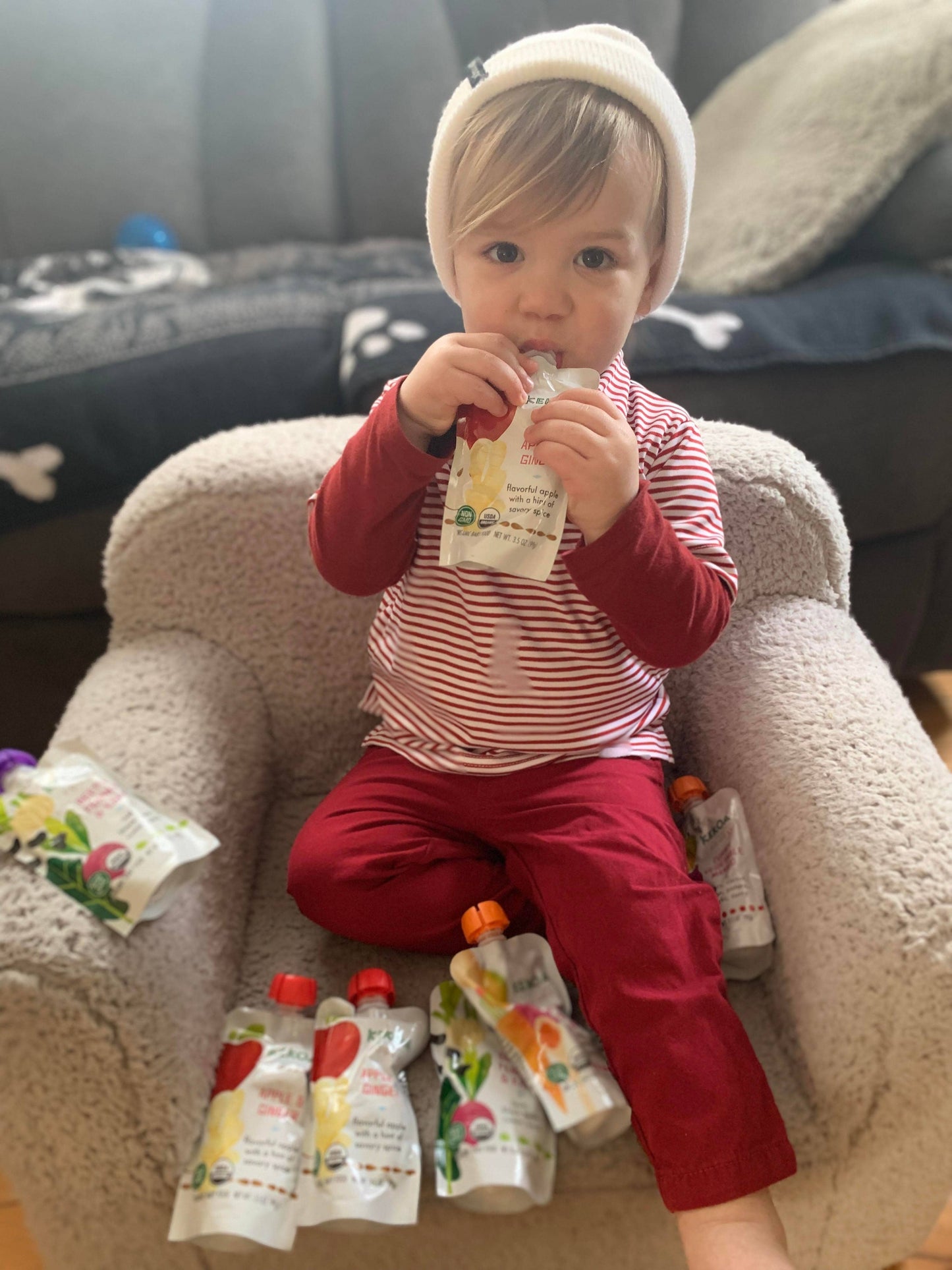Apple & Ginger Squeeze Pouch, 100% Organic Vegetarian Baby Food Purée