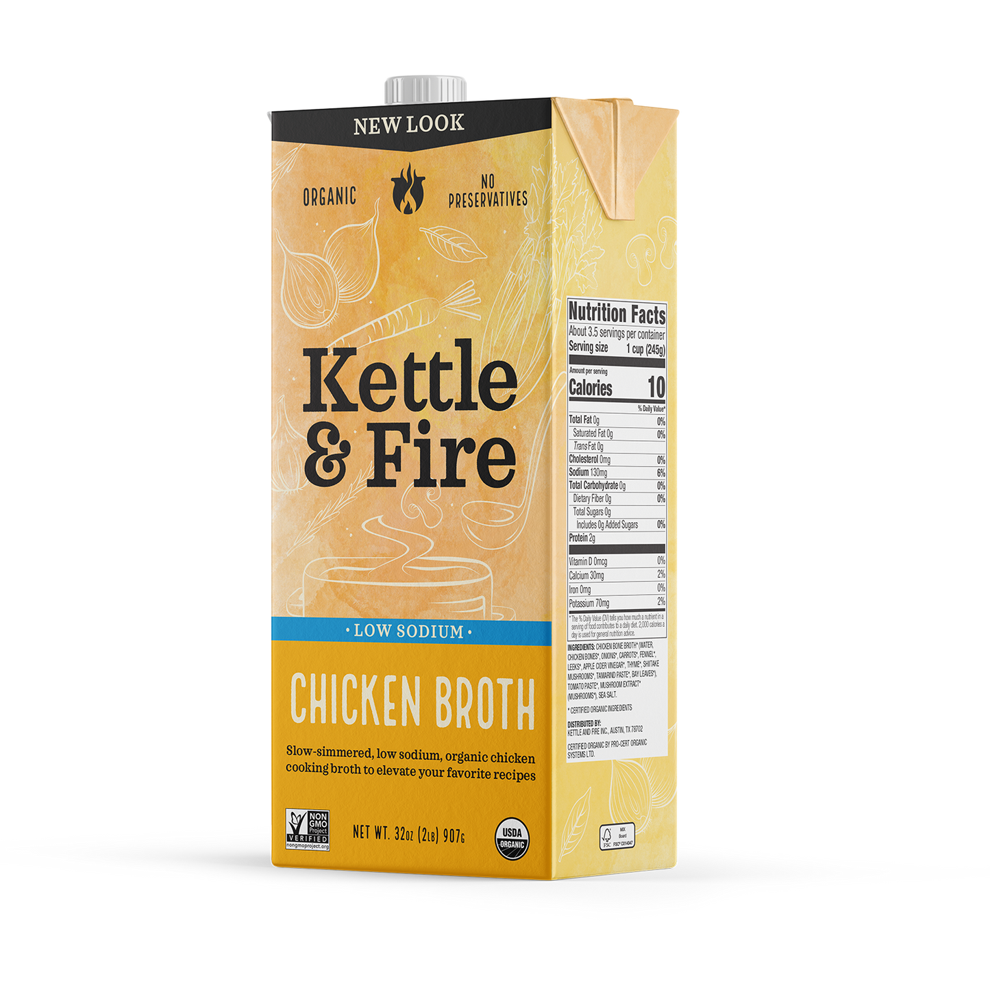 Organic Low Sodium Chicken Cooking Broth 32oz