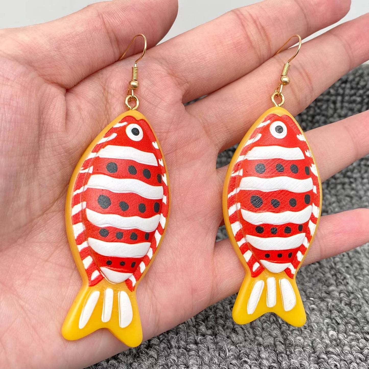 Acrylic Clown Fish Dangle Earrings